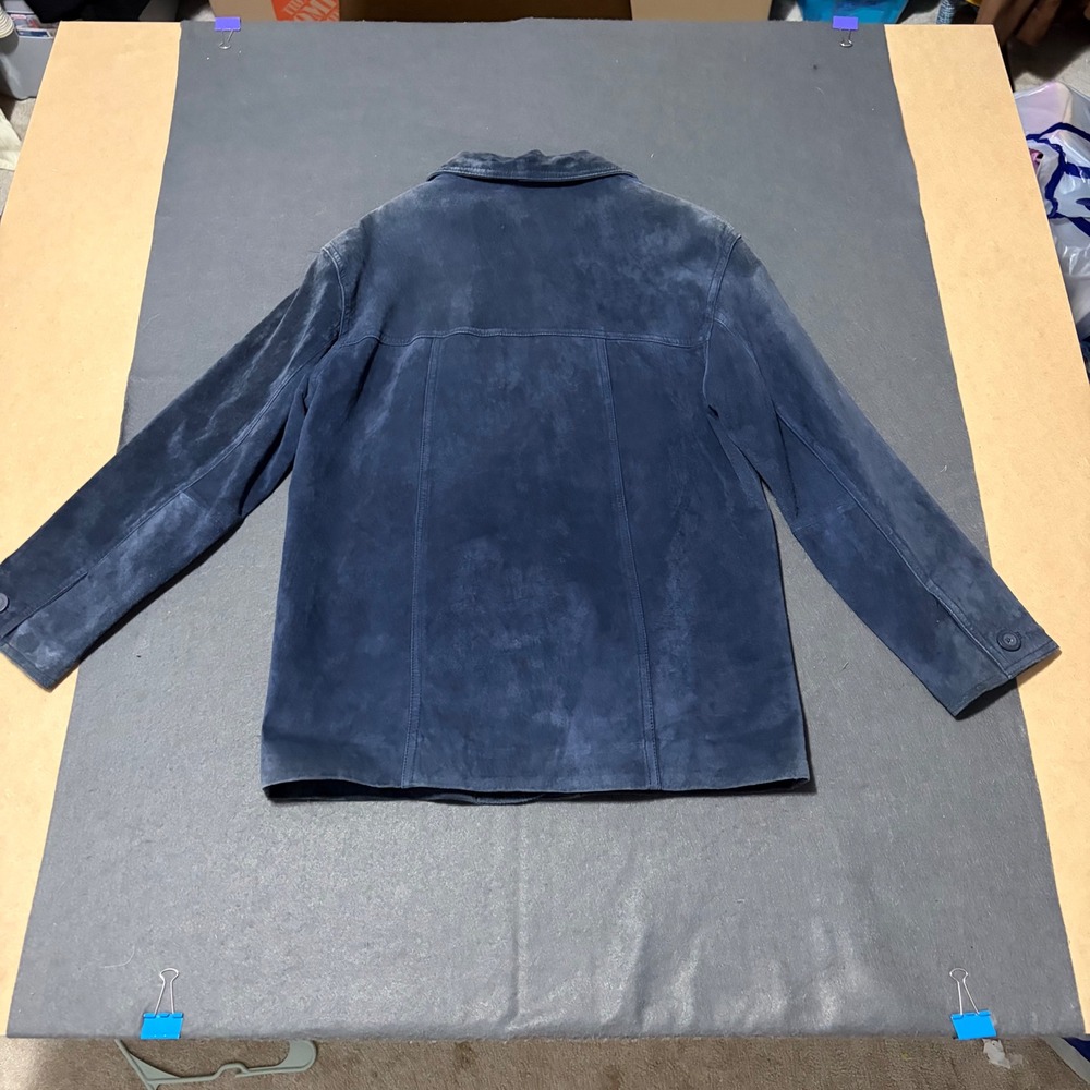 Fleet Street Suede Jacket Mens Size S Navy Blue - Picture 2 of 11